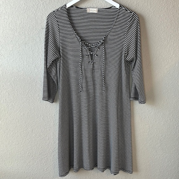 Altar'd State A Line Black and White Striped Dress Size Small - Picture 1 of 13